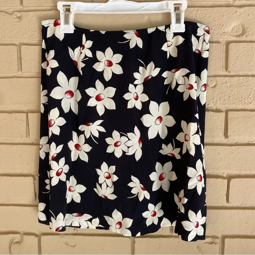 Vintage Express Skirt Dark Floral Y2K 90s Flirty Preppy Casual Size 5 / 6